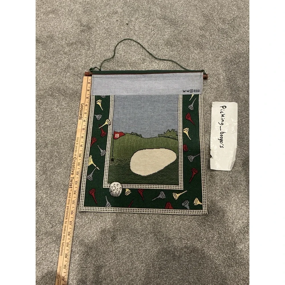 2 Vintage Windham‎ Weavers 19TH Hole embroidered golf house yard flag
